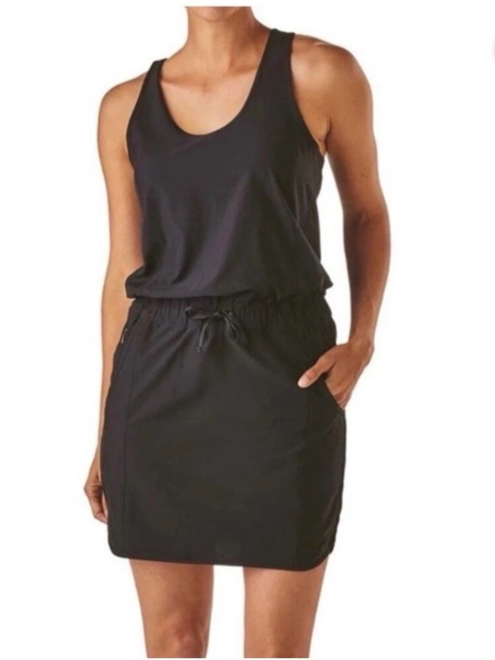 Patagonia Fleetwith Crossover Strap Tie-waist Dress size XS Black